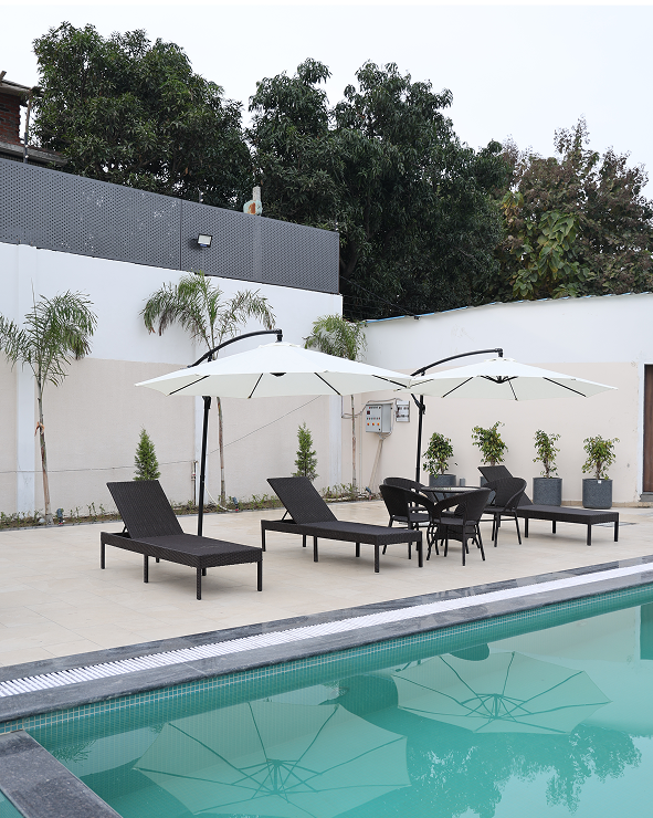 Pool deck golden hour